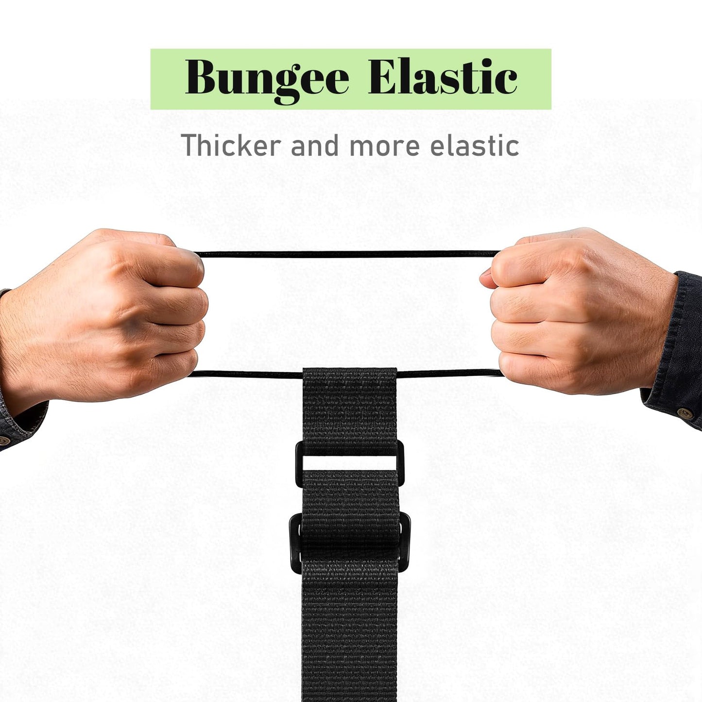 Multi Use Strong Adjustable Luggage Connector Straps for Suitcases,2 Pack Flexible Luggage Accessories Elastic Fastening Bag Strap (Black)