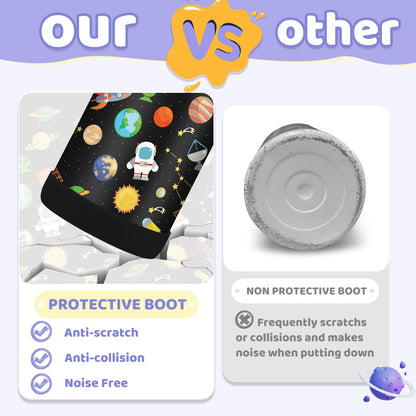 12 oz Kids Insulated Water-Bottle w/Straw - Cold-24h Hot-12h, Toddler Water Bottle Spill-proof & BPA-free, Stainless Steel Water Bottles Kids, Space Insulated Cup for School Camping Boys Girls Gift