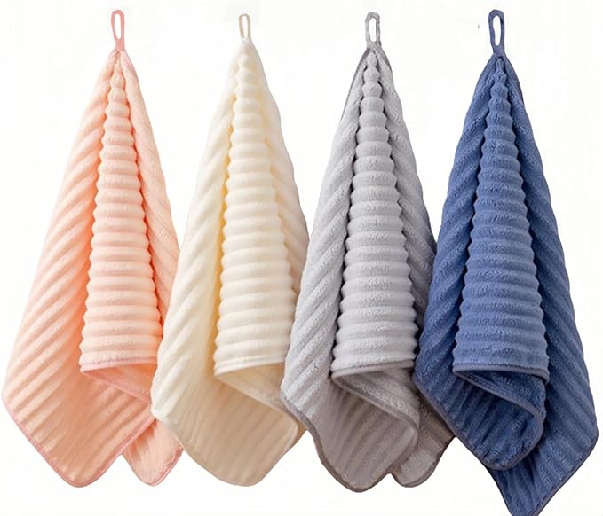 4PCS Microfiber Hand Towels for Bathroom Christmas Decorations Quick Dry Small