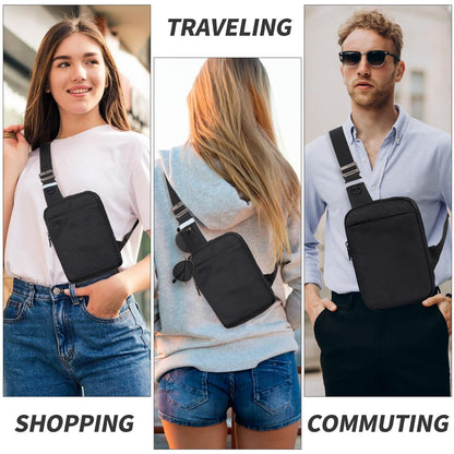 OSOCE Small Sling Bag for Men Women with RFID Pocket, Anti Theft Crossbody Chest Bag Casual Daypack Travel Bag for Hiking Shopping