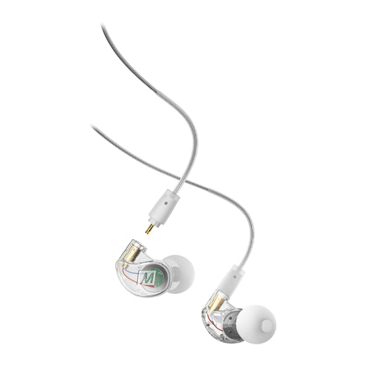 MEE audio M6 PRO In Ear Monitor Headphones for Musicians, 2nd Gen Model With Upgraded Sound, Memory Wire Earhooks & Replaceable Cables, Noise Isolating Professional Earbuds, 2 Cords Included (Clear)