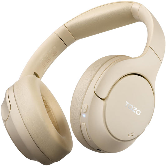 TOZO HT2 Hybrid Active Noise Cancelling Headphones, Wireless Over Ear Bluetooth Headset, 60H Playtime, Hi-Res Audio Custom EQ via App Deep Bass Comfort Fit Ear Cups, for Home Office Travel