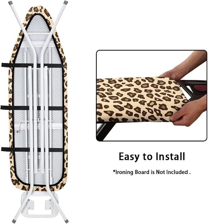Leopard Print Ironing Board Cover Standard Size, Polyester Ironing Board