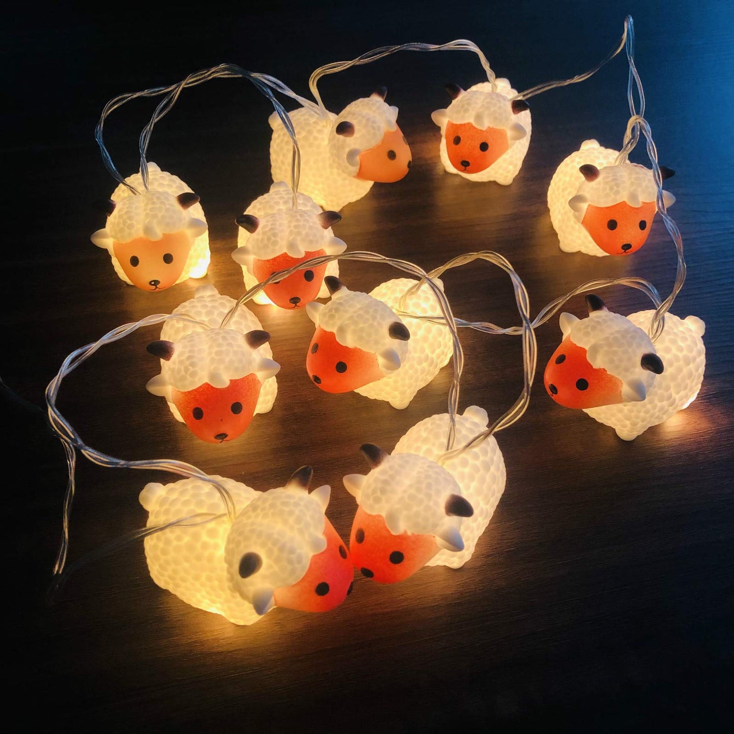 Sezrgiu 5.4FT Cute Sheep String Light 10LEDs Novelty Goat Ornaments Lights Battery Powered Lamb Fairy Light for Farmhouse Animal Party Decoration(10LED, B-Sheep)