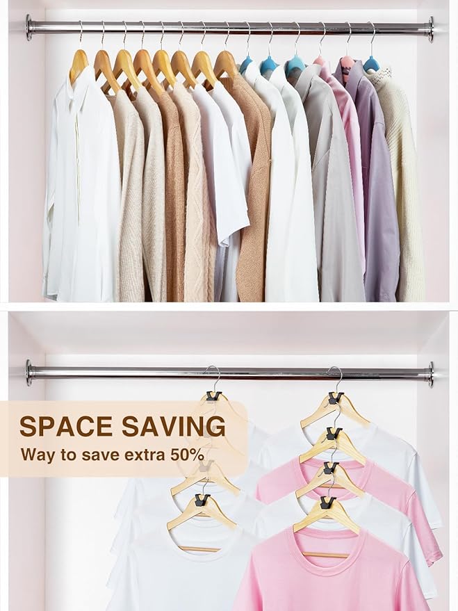 Smartor Clothes Hanger Connector Hooks 60 Pack, Closet Storage and Organization