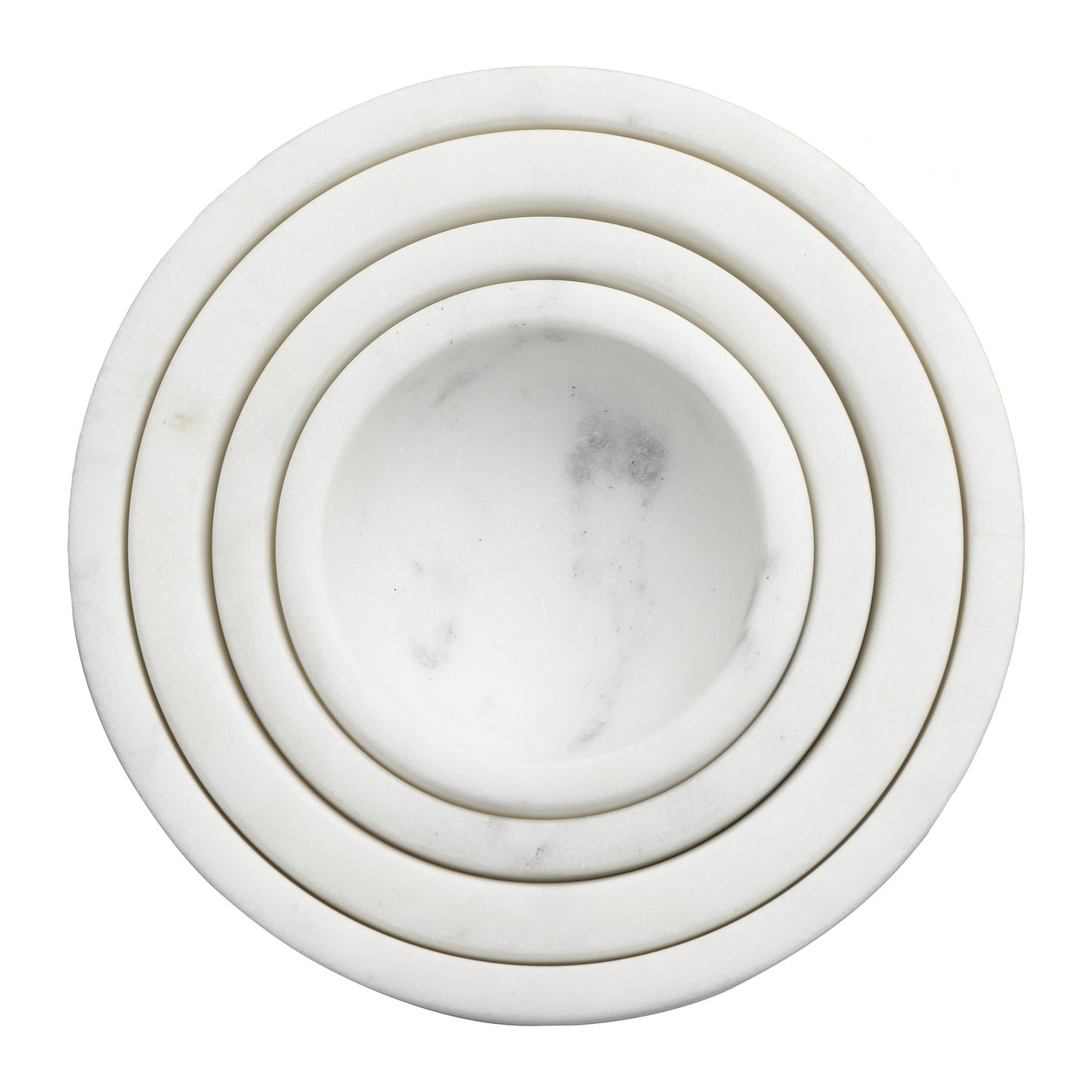 Creative Co-op White Marble Bowls (Set of 4)