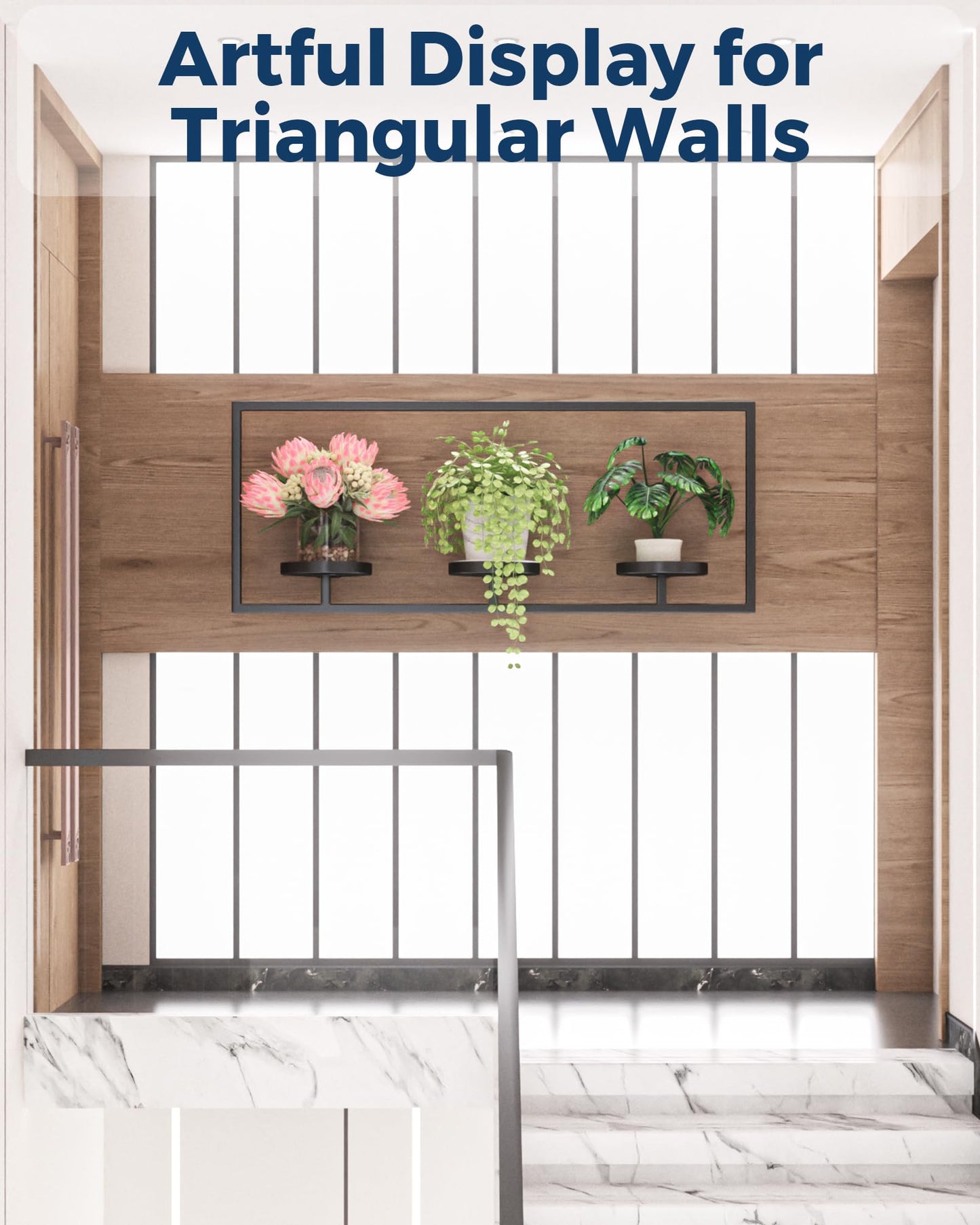 DEMEGA Wall Planters for Indoor Plants, Plant Frames Wall Decor Living Room Plant Stand Hanging Wall Plants Holder to Hold Large Pots Wall Plant Hanger Window Plant Shelves for Outdoor Entryway