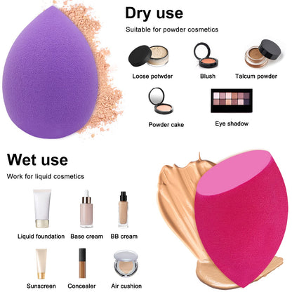 12 Pieces Professional Makeup Sponge Set,Latex Free Flawless Soft Setting Face Puffs,Multicolor Beauty Sponge Blender Cosmetic Applicator for Powder,Liquid,Facial Makeup Tools