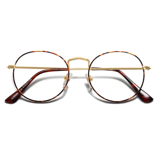 SOJOS Blue Light Blocking Computer Glasses Round Eyewear Anti Blue Light Lens Preppy Chic SJ5024 with Demi Frame/Anti-Blue Light Lens