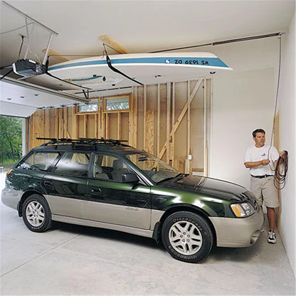 HARKEN Hoister Lightweight Cargo Carrier Overhead Garage Storage 4-Point Hoist System for 60lb Carriers, Kayaks, Canoes, Storage (60lb max load,16ft.Ceiling), Model 7801.16