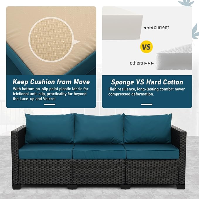 Rattan Star Outdoor Furniture Couch 3 Seater Sofa Outdoor Wicker Sofa Deep Seat