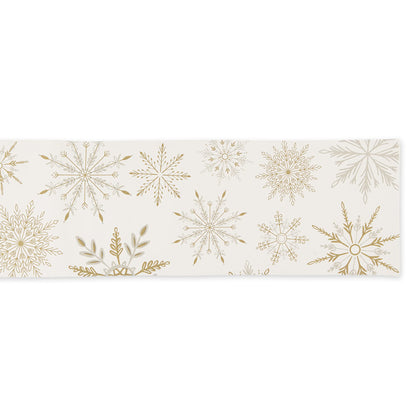 DII Holiday Dining Table Linen Sparkle Metallic Kitchen Décor, Table Runner, 14x72, Snowflakes Print