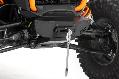Rough Country Winch Mount with RS4500S Winch for Polaris RZR XP 1000 - Bolt-On Mounting Plate with 4500 LB Synthetic Rope Winch