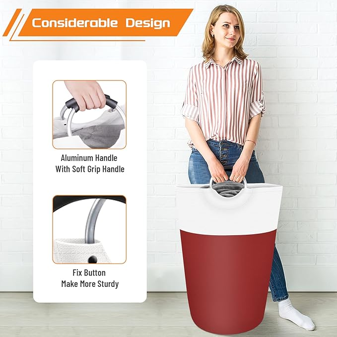 BlissTotes 90L Laundry Basket, Freestanding Laundry Hamper, Collapsible Dirty