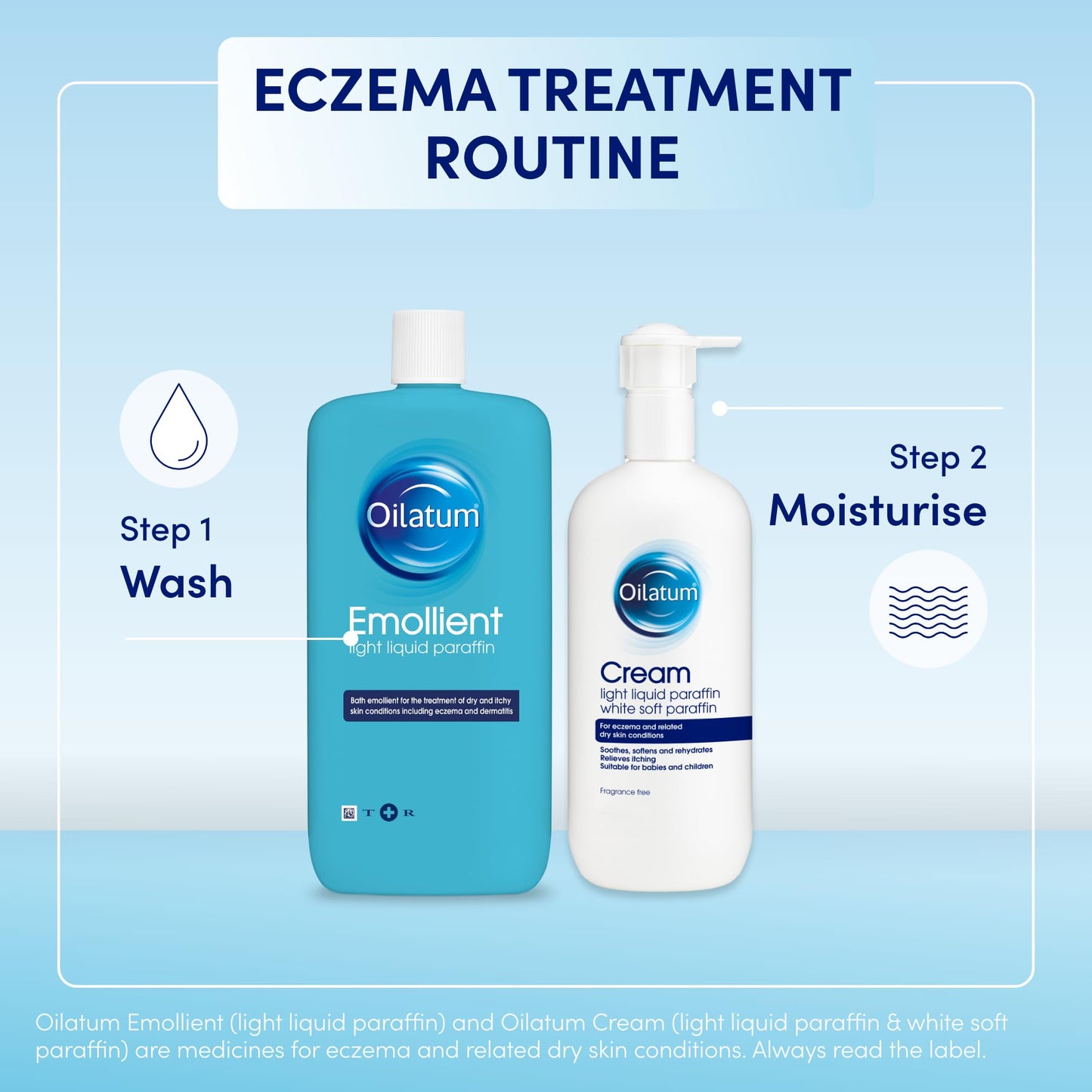 Oilatum Emollient Bath Liquid for Eczema, Psoriasis and Dry Skin Conditions, Soothing Formula for Sensitive Skin, Hydrating Relief for Itchy, Irritated Skin, 1 x 500ml