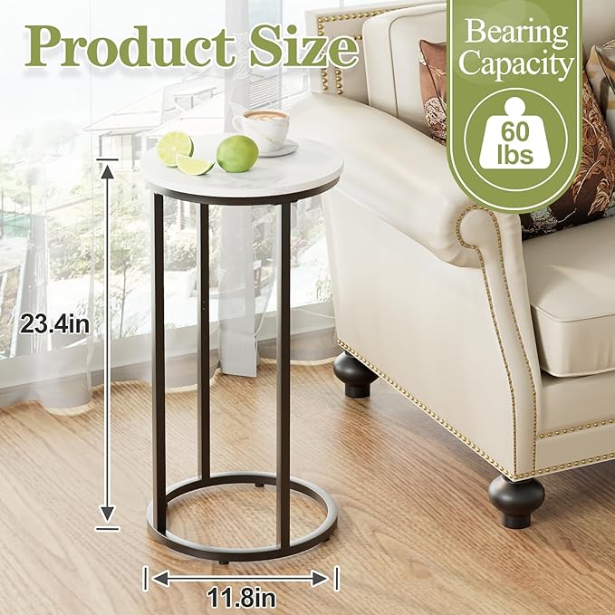 C Shaped End Table, Couch Side Tables