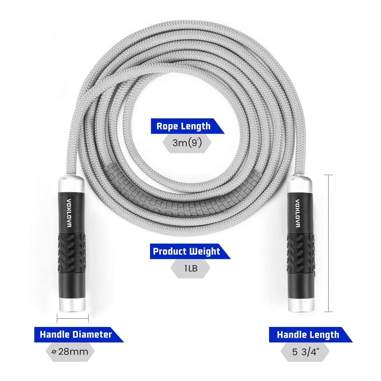 Weighted Jump Rope - Premium Heavy Jump Ropes with Adjustable Extra Thick Cable, Aluminum Silicone Grips Handles, High-Speed Ball Bearings Professional Skipping Rope for Crossfit MMA Cardio & Workouts