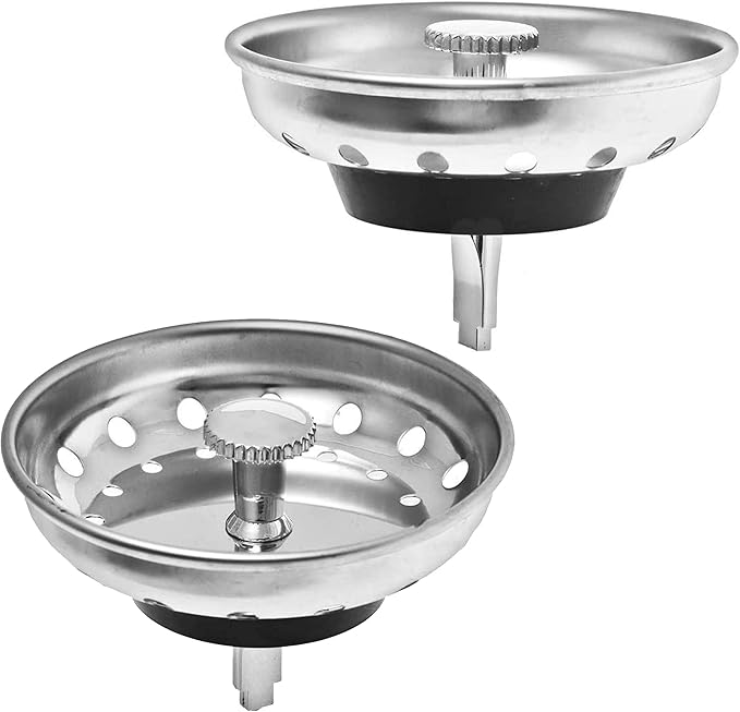 2 Pack - Kitchen Sink Strainer and Stopper Combo Basket Replacement