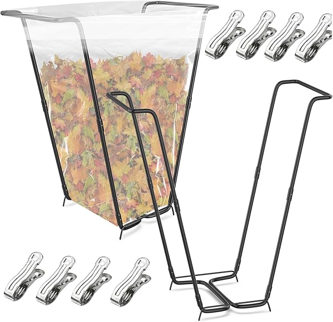 2PCS Outdoor Trash Bag Holder Metal Garden Trash Bag Holder