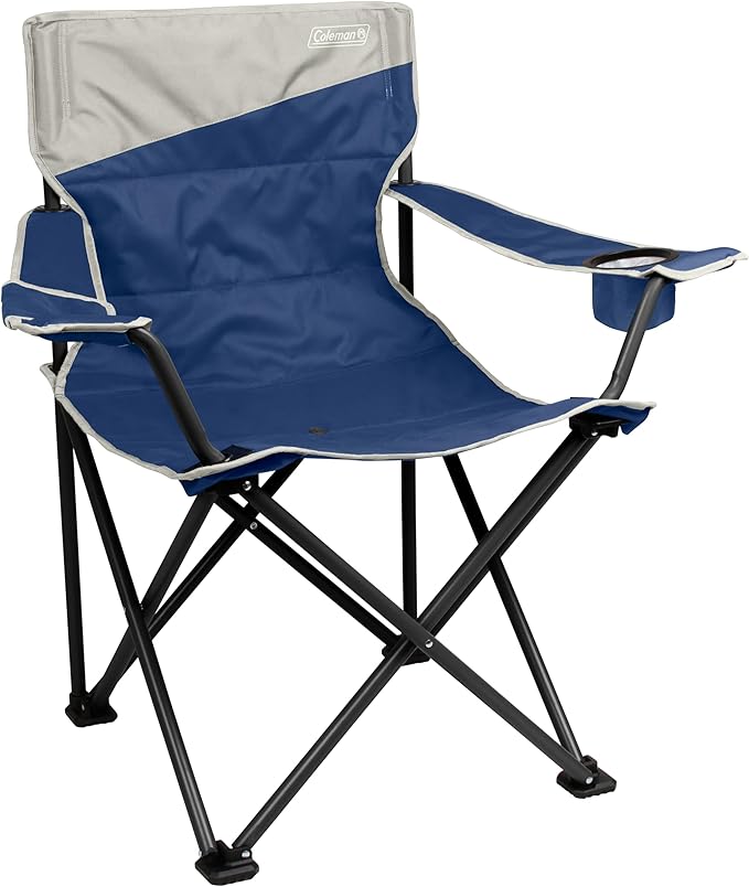 Coleman Big-N-Tall Camping Chair with Cup Holder & Side Pocket, Water-Resistant XL Outdoor Seat Supports up to 600 lbs, Great for Camping, Tailgating, Firepits, Patio, & More