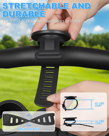 Magentic Phone Holder for Golf Push Cart, Shopping Cart, Stroller, Strong Magnets Phone Mount with Metal Ring for All Cell Phones, Compatible with Clicgear, Bag Boy, Sun Mountain Golf Push Cart