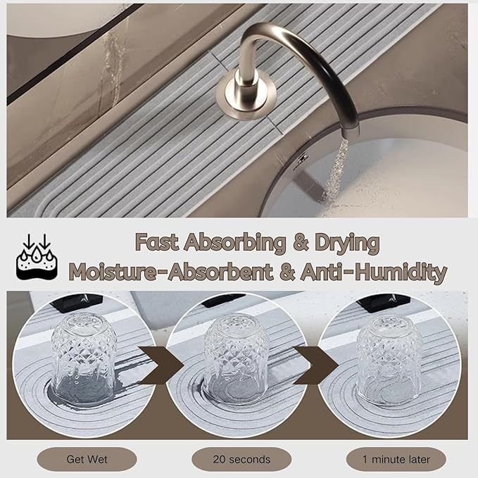 Diatomite Faucet Mat for Kitchen Sink