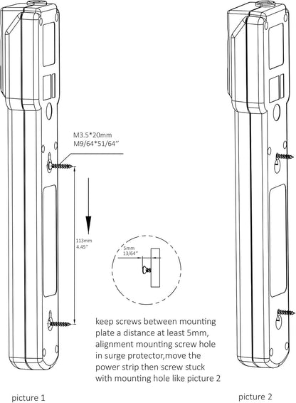 Amazon Basics Rectangle 6-Outlet, 600 Joule Surge Protector Power Strip, 2ft, Small, White, 2-Pack