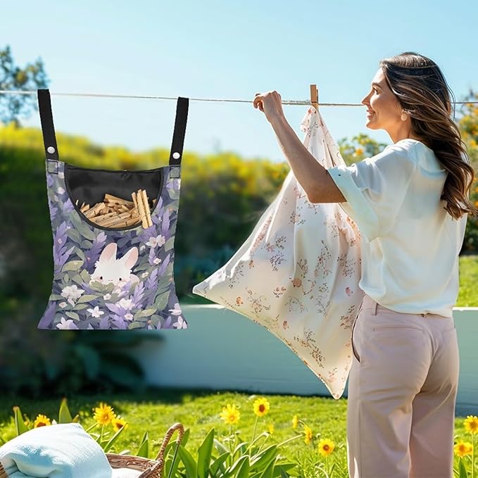Clothespin Bag for Clothes Pin Holder for Outside and Clothes Line Pins