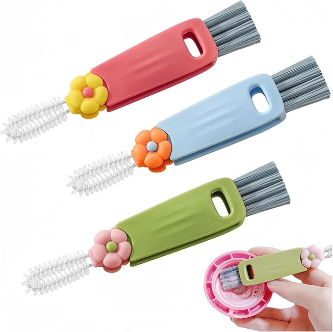 3 in 1 Cup Lid Cleaning Brush, Water Bottle Cleaner Brush, Portable Cup Lid Gap