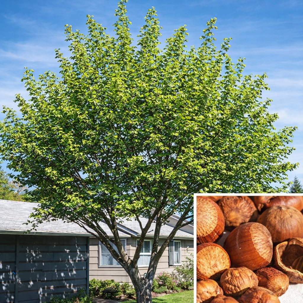 3 American Hazelnut Trees - 6-12" Tall Live Plants - Filbert Nut Shrubs/Bushes - Corylus Americana - (3 Pack)