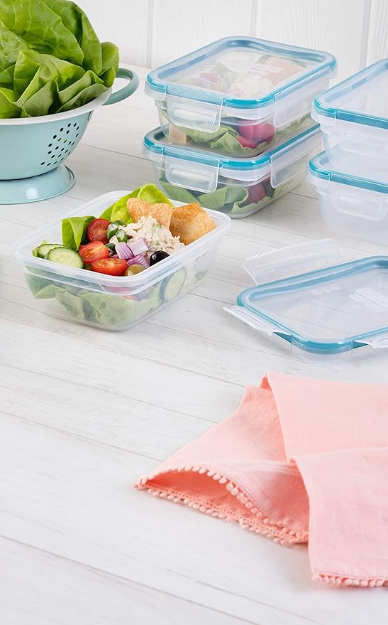 Snapware Plastic Total Solution 5-Pack Food Storage Containers Set, Leakproof &