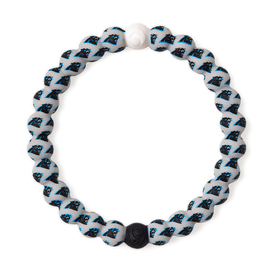 Lokai Silicone Beaded Bracelet for Men & Women, NFL Football Collection - Carolina Panthers, Logo, Large - Silicone Jewelry Fashion Bracelet Slides-On for Comfortable Fit