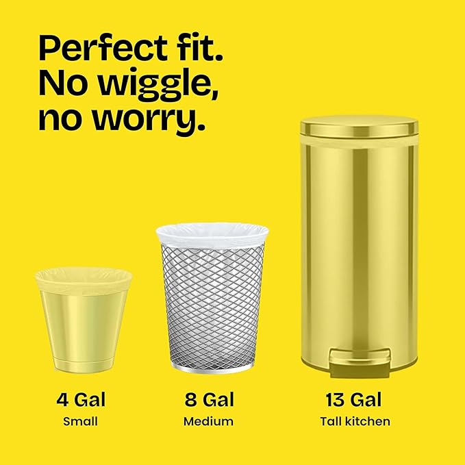 Glad Medium Trash Bags, 8 Gallon, Lemon Fresh Bleach Garbage Bags, Resists