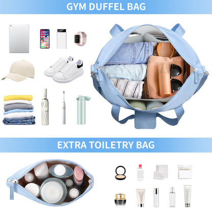 ETRONIK Gym Bag for Women, Personal Item Travel Bag with Shoes Compartment, Weekender Overnight Duffel Bag with Wet Pocket, Carry On Bag for Women, Travel, Gym, Weekend