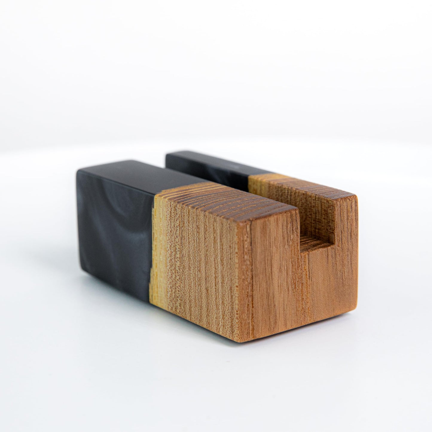 RWA Business Card Holder for Men & Women - Handcrafted Epoxy & Wood, Stylish & Durable Business Card Organizer, Premium Business Card Holders Desk Accessory for Professionals - ELEMENT, black
