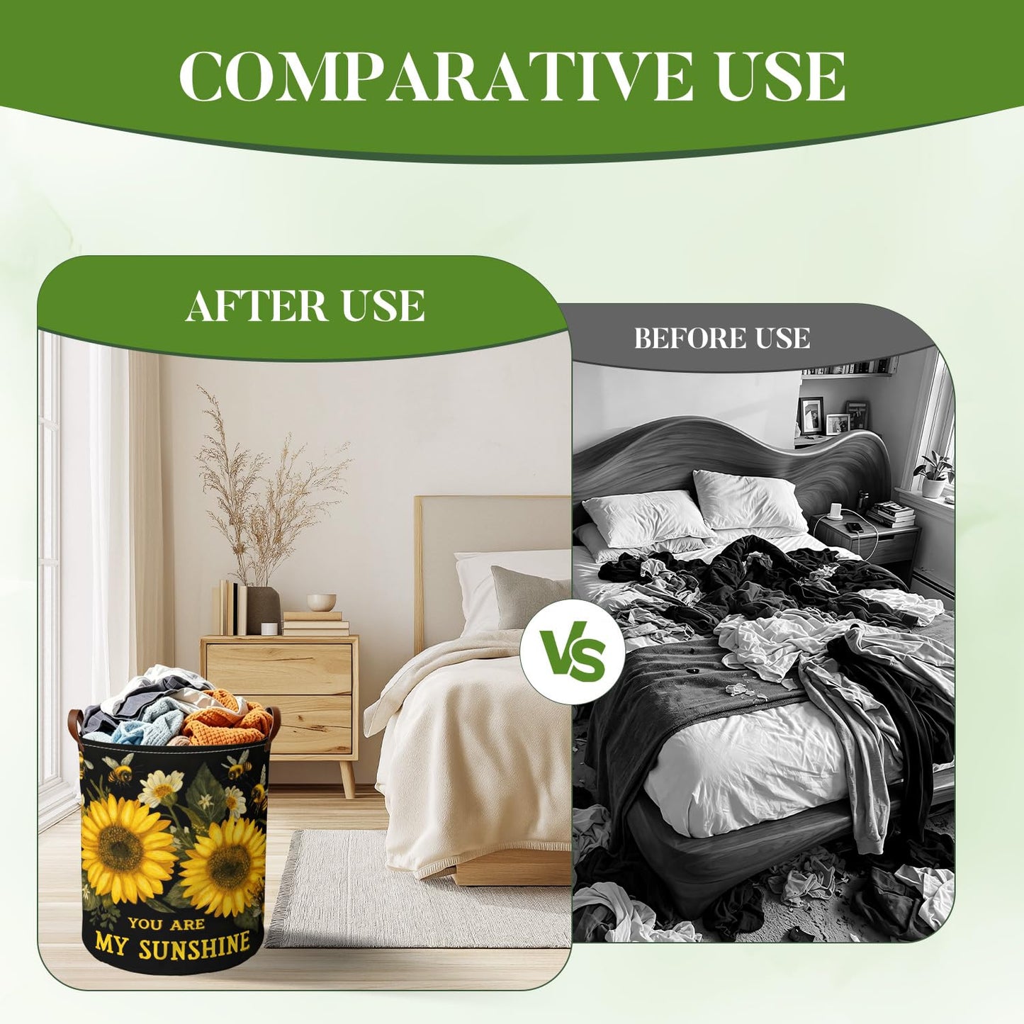 Cmialusie Sunflower Bee Laundry Hamper, You Are My Sunshine Basket