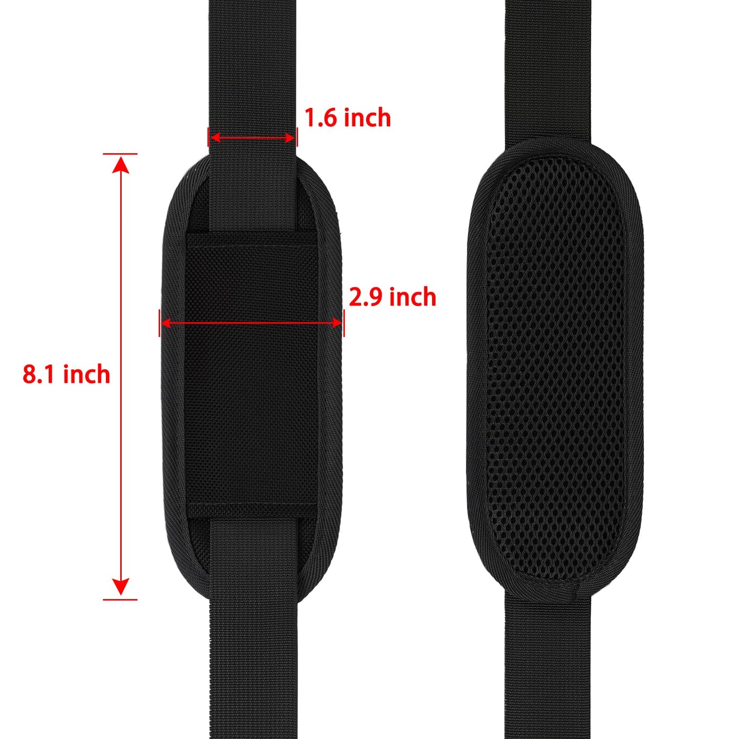 Taygeer Shoulder Strap, 52" Universal Replacement Laptop Shoulder Strap Luggage Duffel Bag Strap Adjustable Comfortable Belt with Metal Hooks for Briefcase Computer Messenger Bag Laptop Case, Black