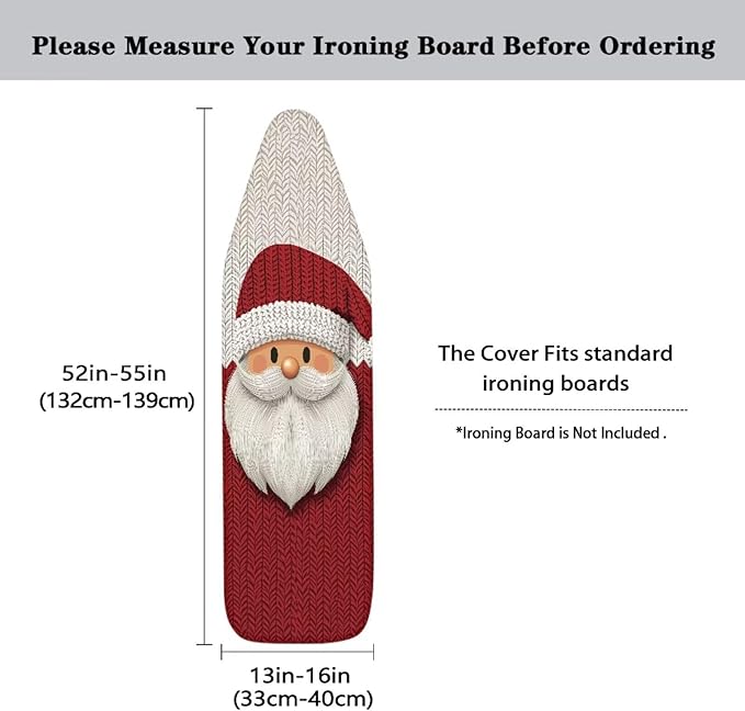 ZDCUSTOM X-Mas Ironing Board Cover 13x52 Inch, Santa Claus Scorch &
