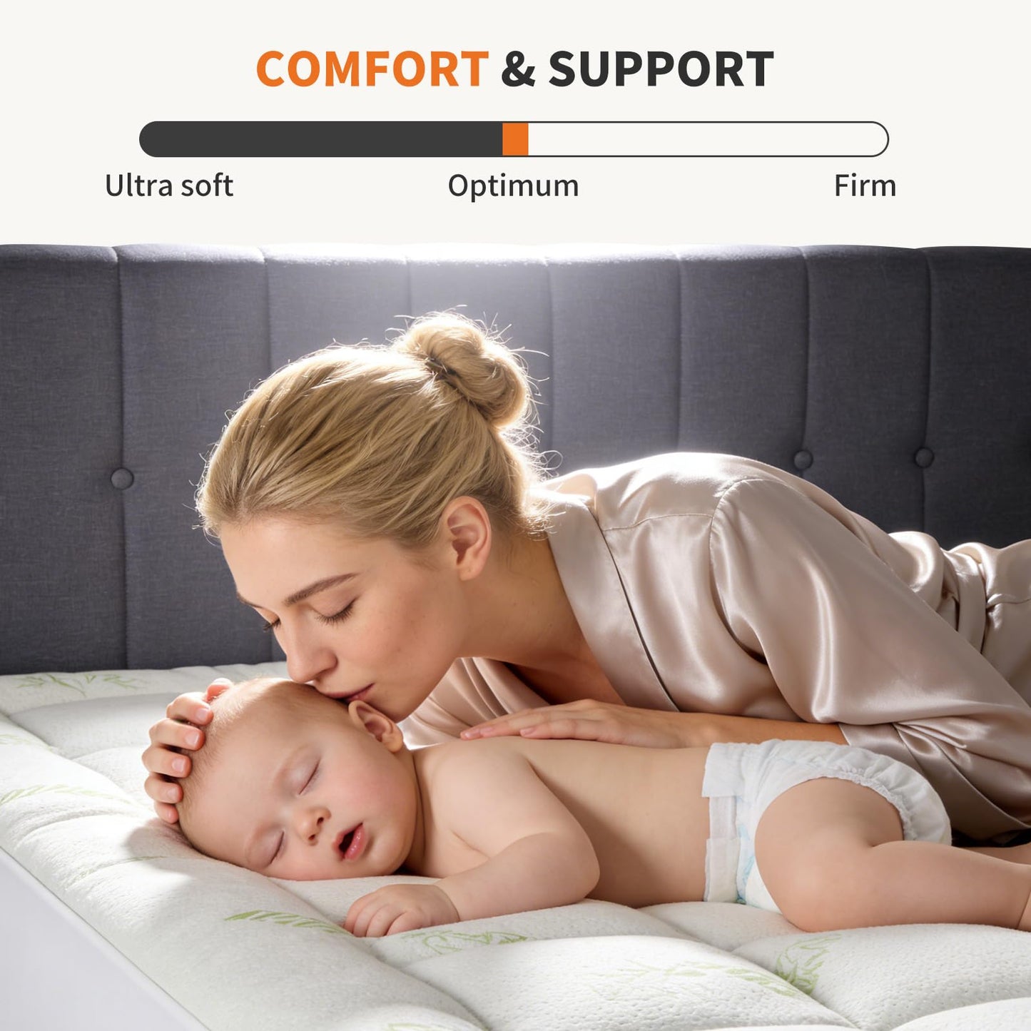 DUMOS Breathable Cooling Topper for Back Pain Relief, Viscose Derived Ultra Soft Pillow Top Mattress Pad with Stretchable Pockets, Full Size Mattress Topper