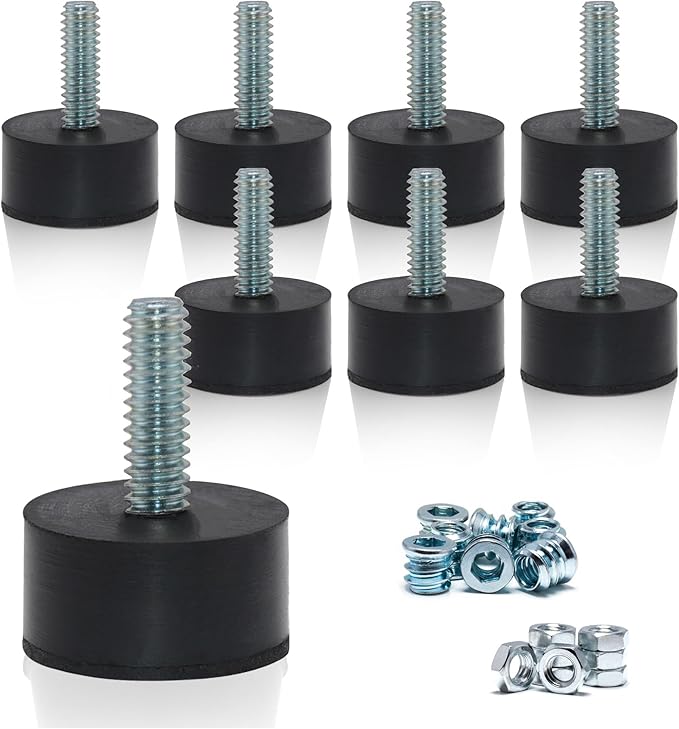 NEWBYTEK 1/4-20 Rubber Adjustable Furniture Leveler，8 Pack Leveling Feet Screws