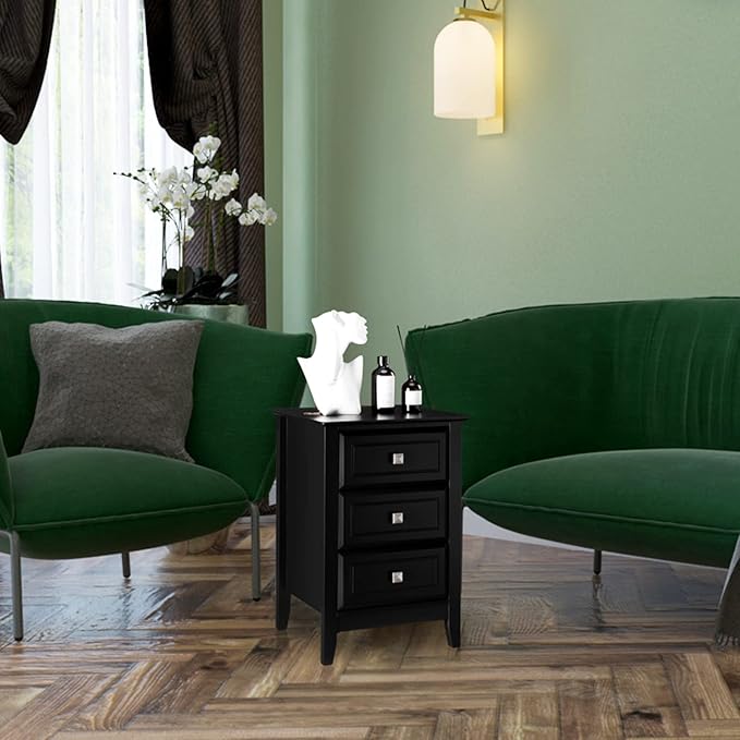 Bonnlo Upgraded 3 Drawers Night Stands