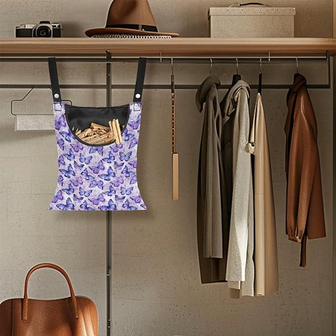 Butterfly Purple Clothespin Bag