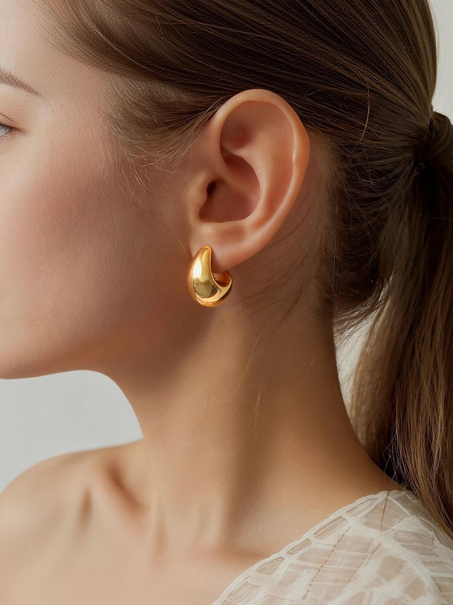 36 Pairs Gold Hoop Earrings Set for Women Multipack, Hypoallergenic Chunky Chain Twisted Hoop Earrings Pack, Fashion Dangle Earrings Jewelry for Gift (B-10Pairs Gold)