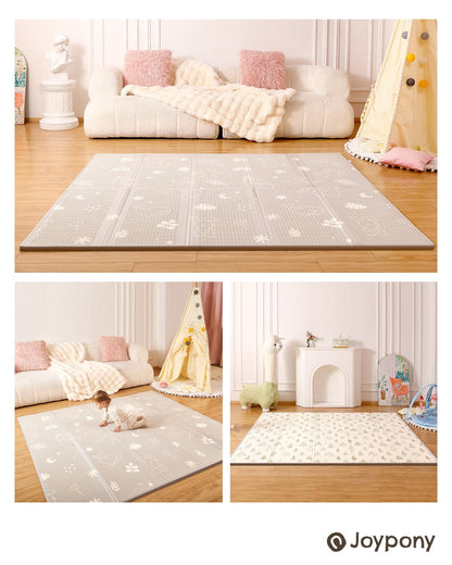 Joypony Play Mat, 120x120 CM Foldable Baby Play Mats for Babies and Toddlers, Waterproof & Anti-Slip Portable Baby Floor Mat, Baby Mat for Floor with Travel Bag