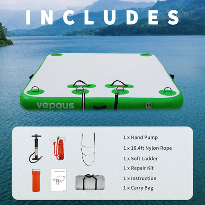 vapaus Inflatable Floating Dock with Electric Air Pump Bundle – Versatile Water Platform with Quick Inflation for Outdoor Fun