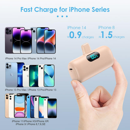 Small Portable Charger for iPhone,Upgraded 5000mAh PD Fast Charging Power Bank,Mini Battery Pack Backup Charger Compatible with iPhone 14/14 Pro Max/13/13 Pro/12 Pro/11/XS/XR/X/8/7/6 etc-Black