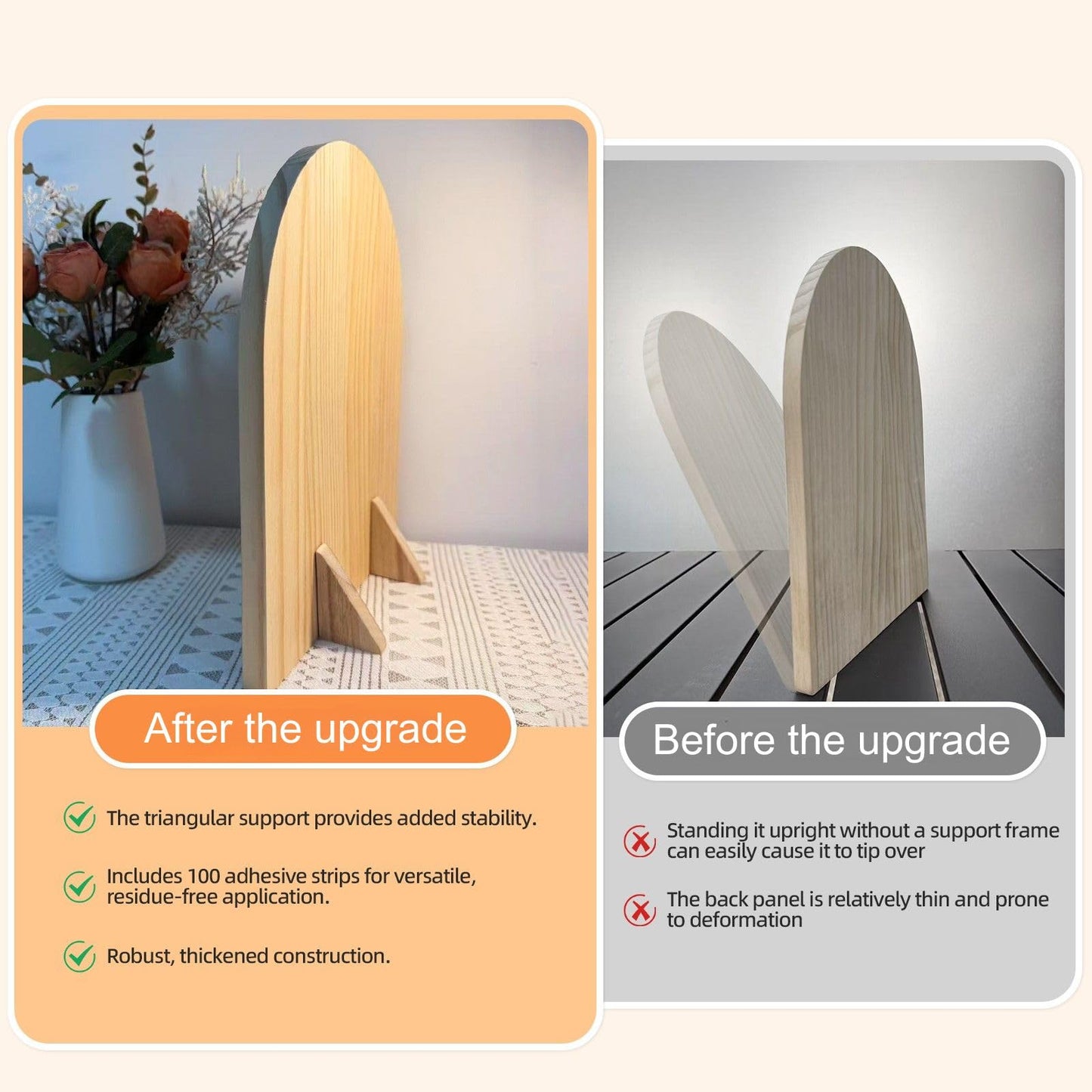 Nawwoo 2 Pcs Natural Wood Arch Decor, Boho Shelf & Serving Board for Fireplace Mantel, Kitchen Counter - Light Pine Finish, Scandinavian & Japandi Style Aesthetic Accents for Living Room, Home Office