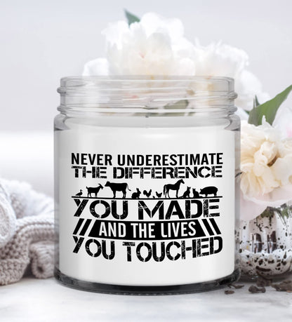Veterinarian Candle Never Underestimate The Difference You Made Veterinary Medicine Student Vanilla Scented Candle Gift for Vet Clinic Animals Hospital