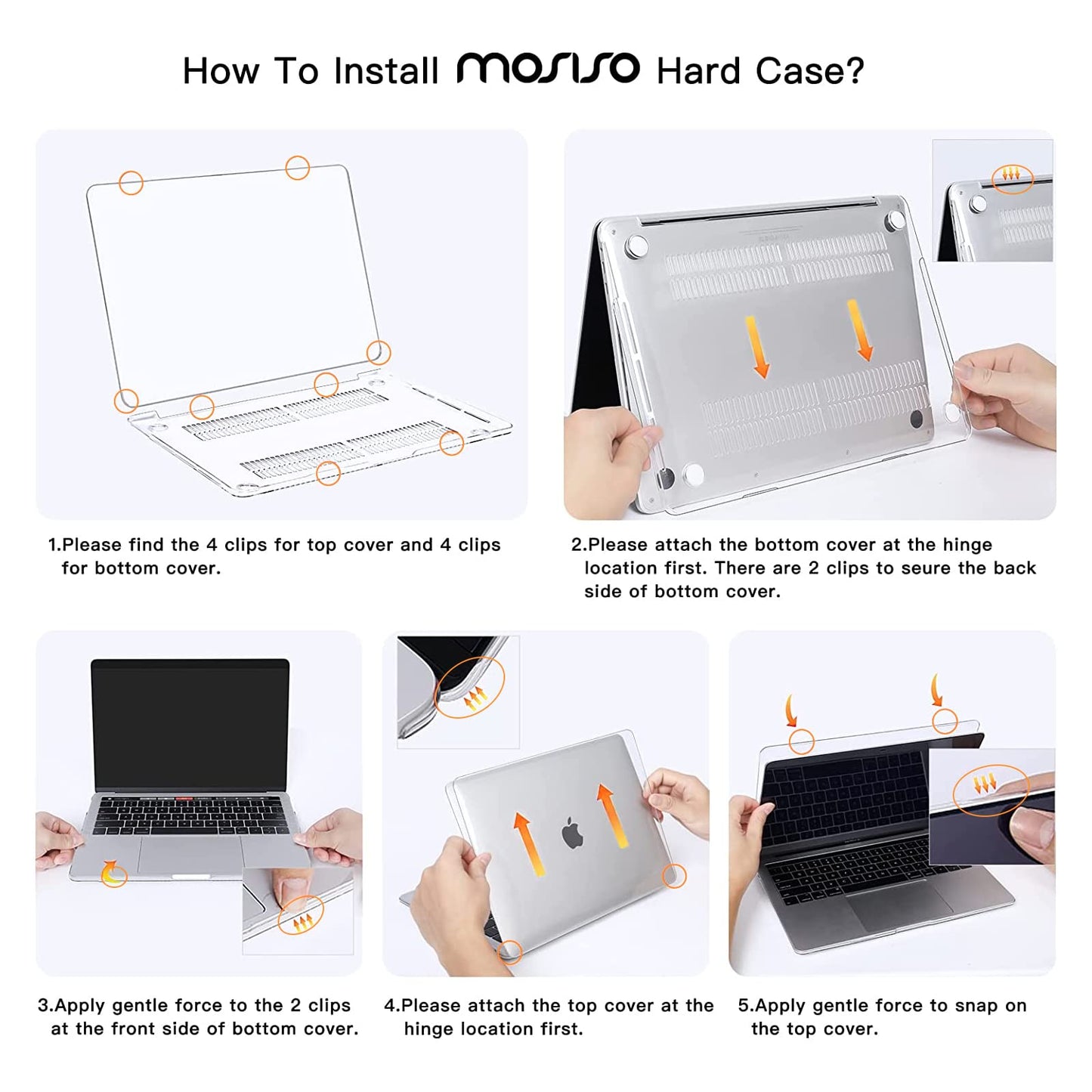 MOSISO Compatible with MacBook Pro 13 inch Case M2 M1 2025 2024-2016 A2338 A2289 A2251 A2159 A1989 A1706 A1708, Plastic Hard Shell Cover &Keyboard Skin&Screen Film&Pouch, Crystal Clear