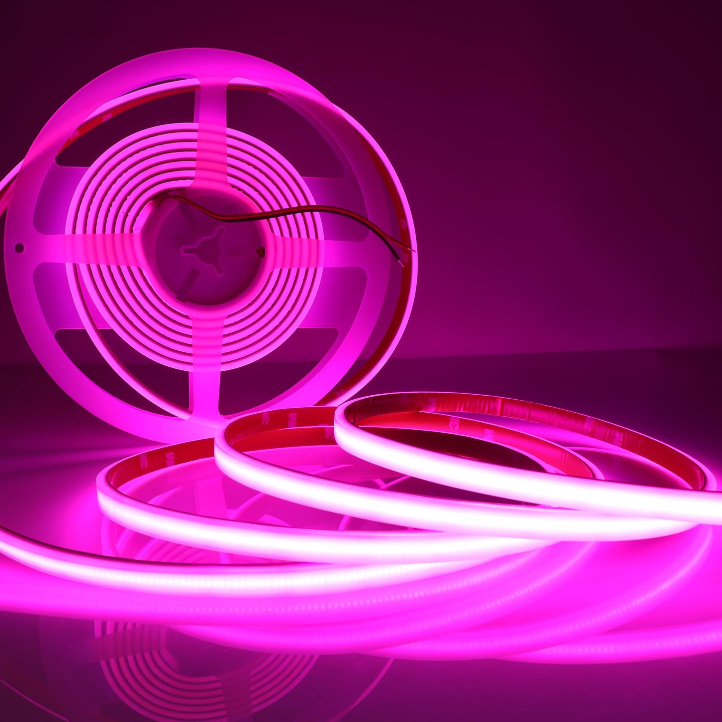 LEDENET COB LED Strip Lights Pink 480LEDs/m DC12V 16.4ft/5m Waterproof IP67 High Density LED Rope Lights for Outdoor Cabinets Desks Party DIY Decor